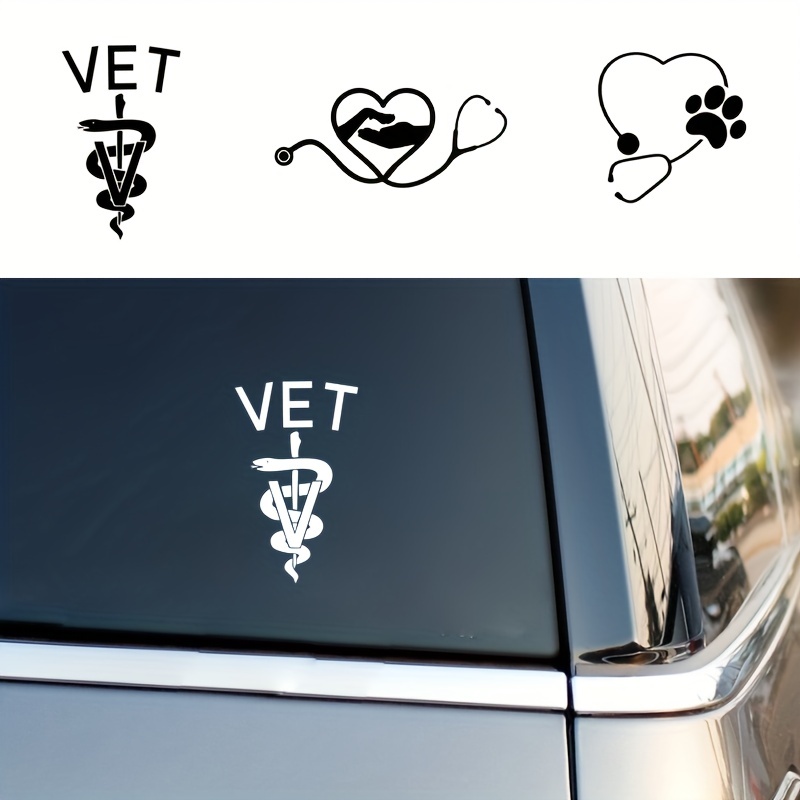 Medical Lab Logo - 수의학 상점 비닐 벽 스티커 청진기