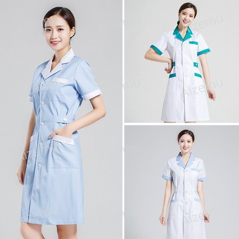 Medical Lab Logo - 유니섹스 반팔 뷰티 살롱 스크럽 드레스