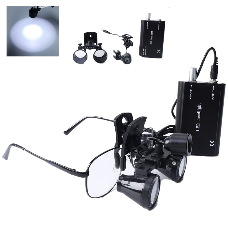 Led Medical Headlight - 2.5X/3.5X 치과 루페 클립 쌍안 돋보기