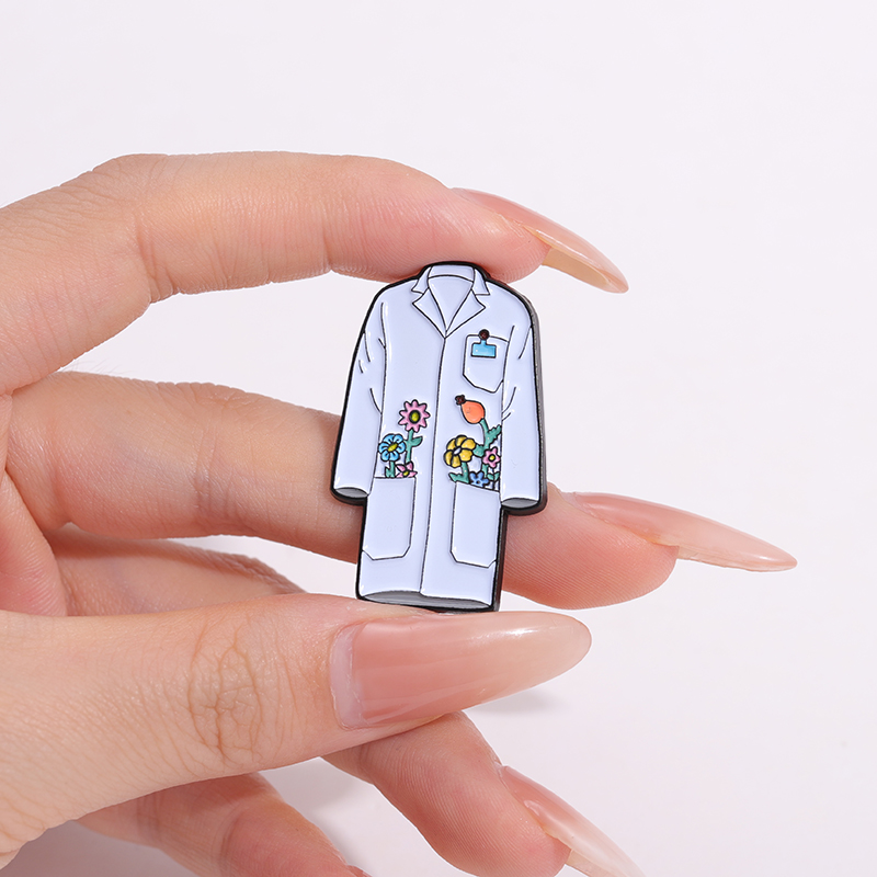 꽃무늬 실험실 코트 에나멜 핀 맞춤 의사 간호사 유니폼 - Medical Lab Logo 리뷰 및 가격