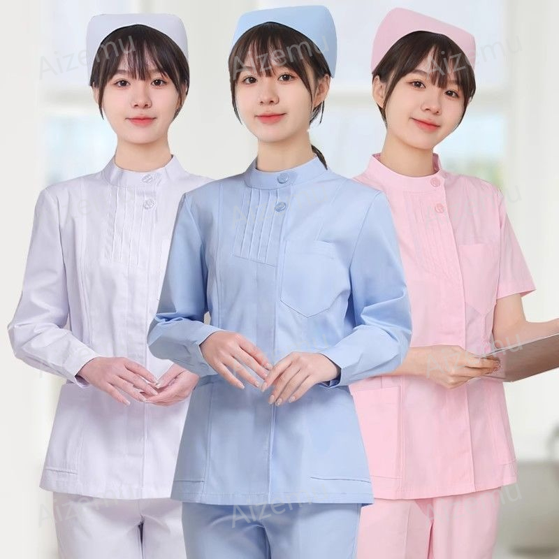 핑크색 긴팔 간호사 유니폼, 여성용 의사 가운, 의료복 - Medical Lab Logo 리뷰 및 가격