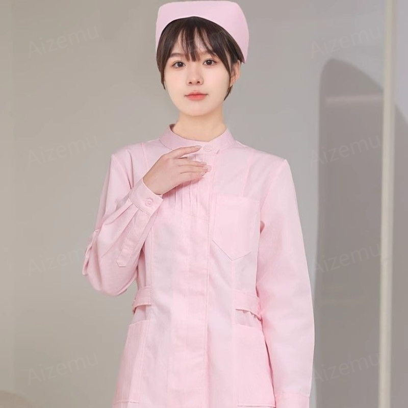 핑크색 긴팔 간호사 유니폼, 여성용 의사 가운, 의료복 - Medical Lab Logo 리뷰 및 가격
