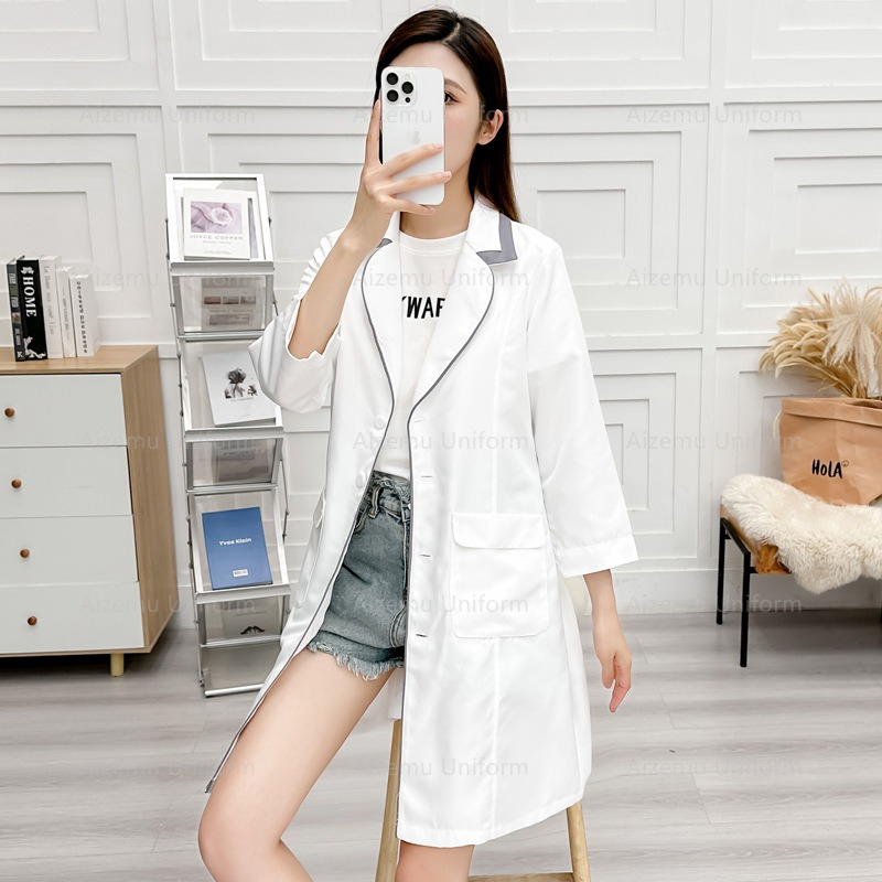 미용사 가운 여성 살롱 실험실 코트 간호사 유니폼 의료 - Medical Lab Logo 리뷰 및 가격
