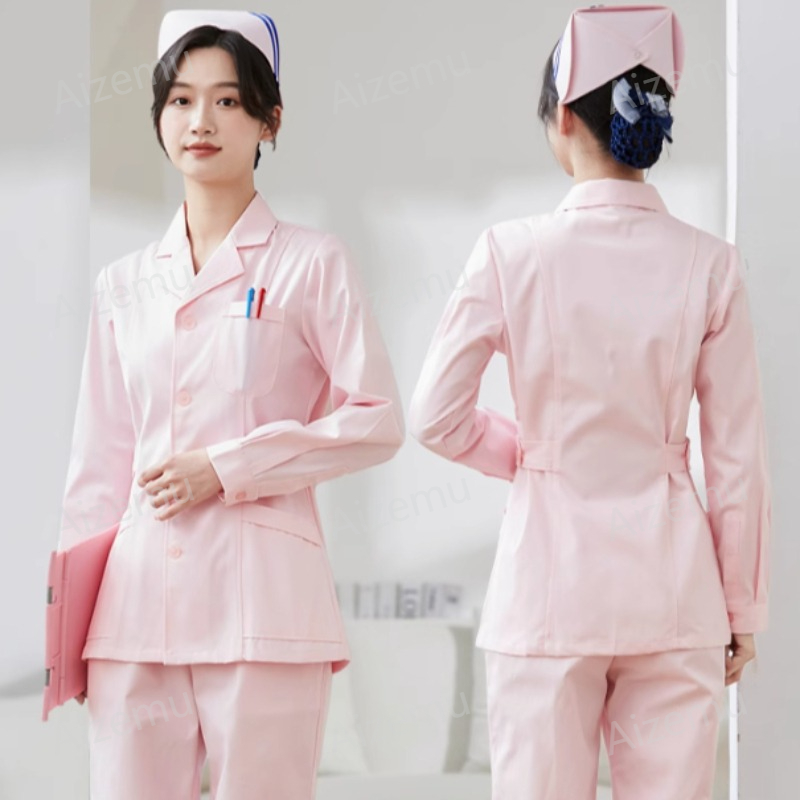 새로운 흰색 긴팔 간호사 유니폼 실험복 의사 유니폼 여 - Medical Lab Logo 리뷰 및 가격
