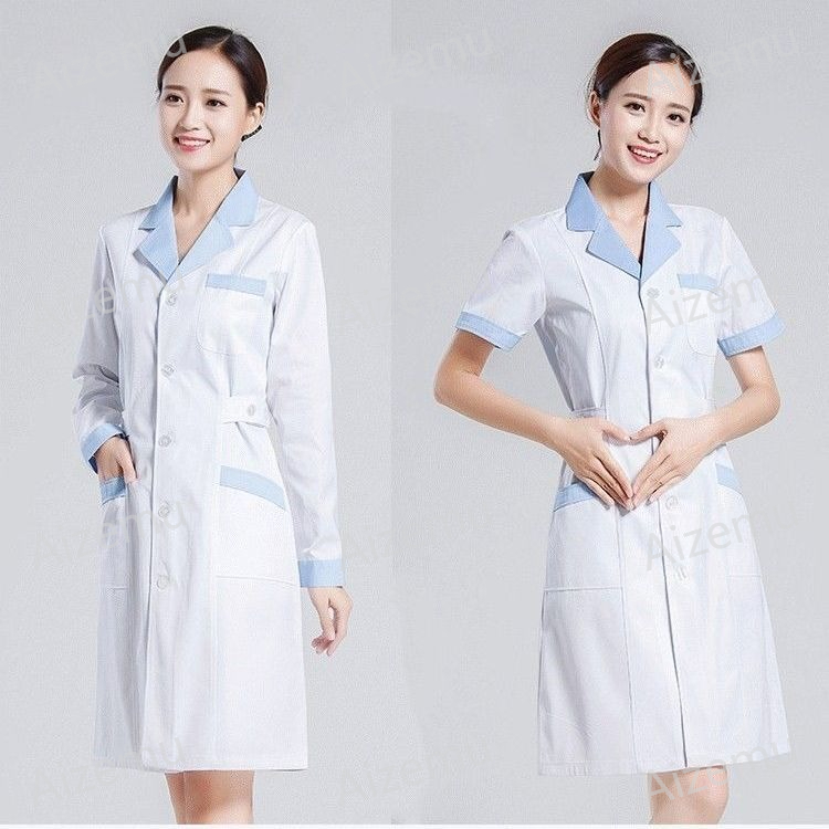 유니섹스 반팔 뷰티 살롱 스크럽 드레스 화이트 약국 의 - Medical Lab Logo 리뷰 및 가격