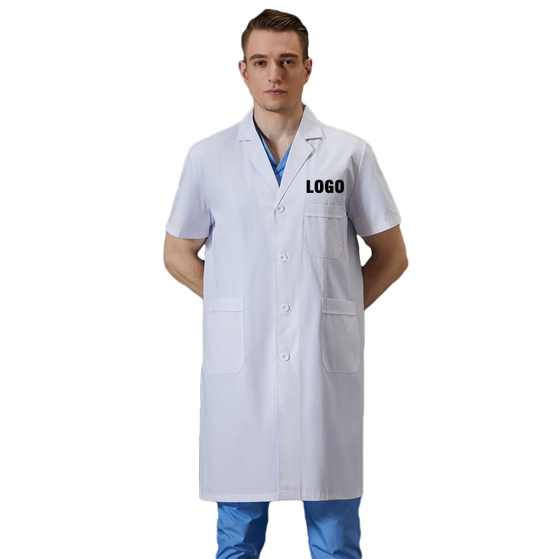맞춤형 유니섹스 실험실 코트 남성용, 고품질 반팔 의료 - Medical Lab Logo 리뷰 및 가격