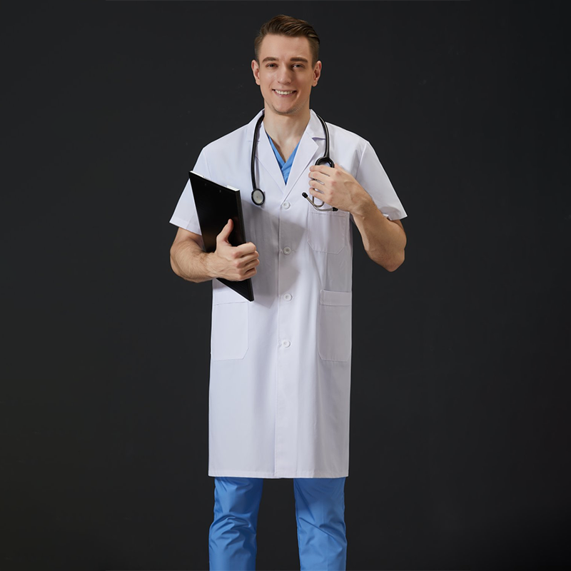 맞춤형 유니섹스 실험실 코트 남성용, 고품질 반팔 의료 - Medical Lab Logo 리뷰 및 가격